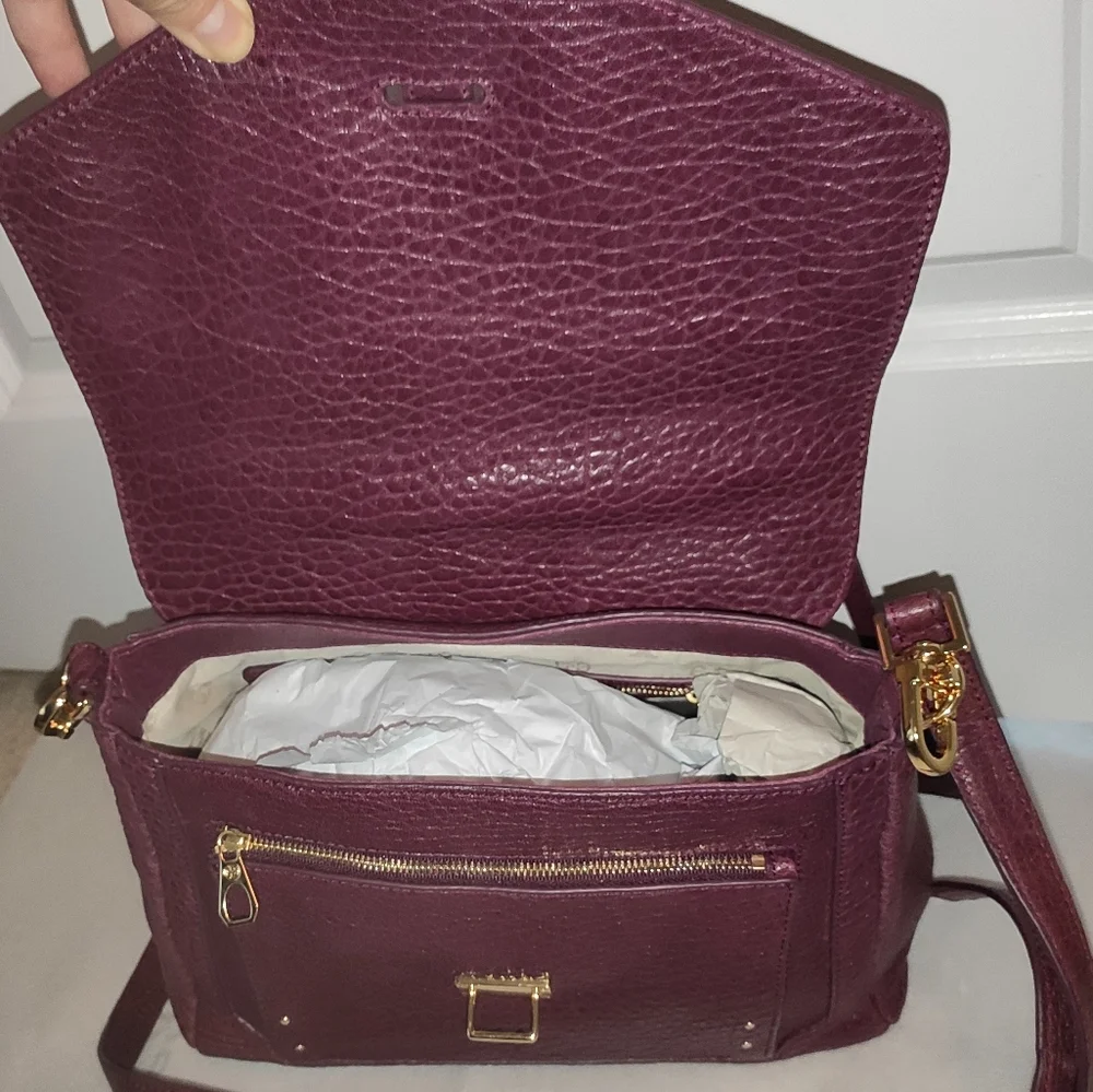 Tory Burch 797 Plum Leather Satchel